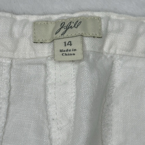 J.Jill White Linen Wide Leg Pants Drawstring Waist 14 - Picture 9 of 14